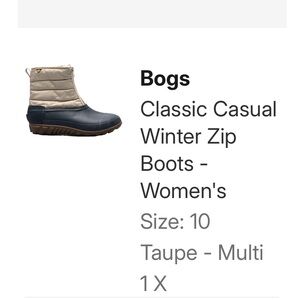 Bogs Women's Winter Zip Boots - Taupe and Navy